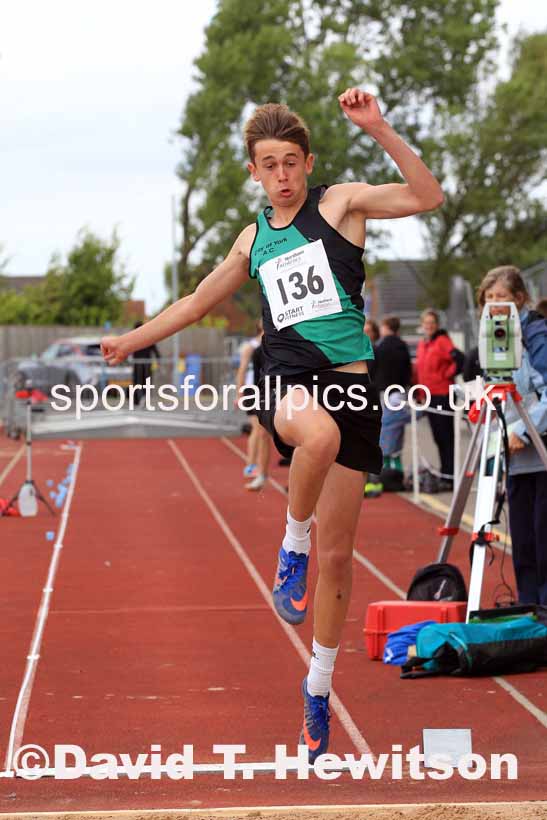 Boys Under-15s long jump, 2023 Northern Under-13s, Under-15s and Under-17s, Middlesbrough.  Photo: David T. Hewitson/Sports for All Pics